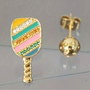 Pickleball | Paddle and Ball Stud Earrings, set